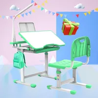 Kids Desk and Chair Set with 40-Degree Tilted Desktop, Height Adjustable Children Desk and Chair Set for Boys and Girls 1