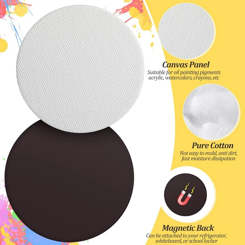 25 Piece Magnetic Painting Canvas Panels White Mini Canvas Panels DIY Refrigerator Decoration