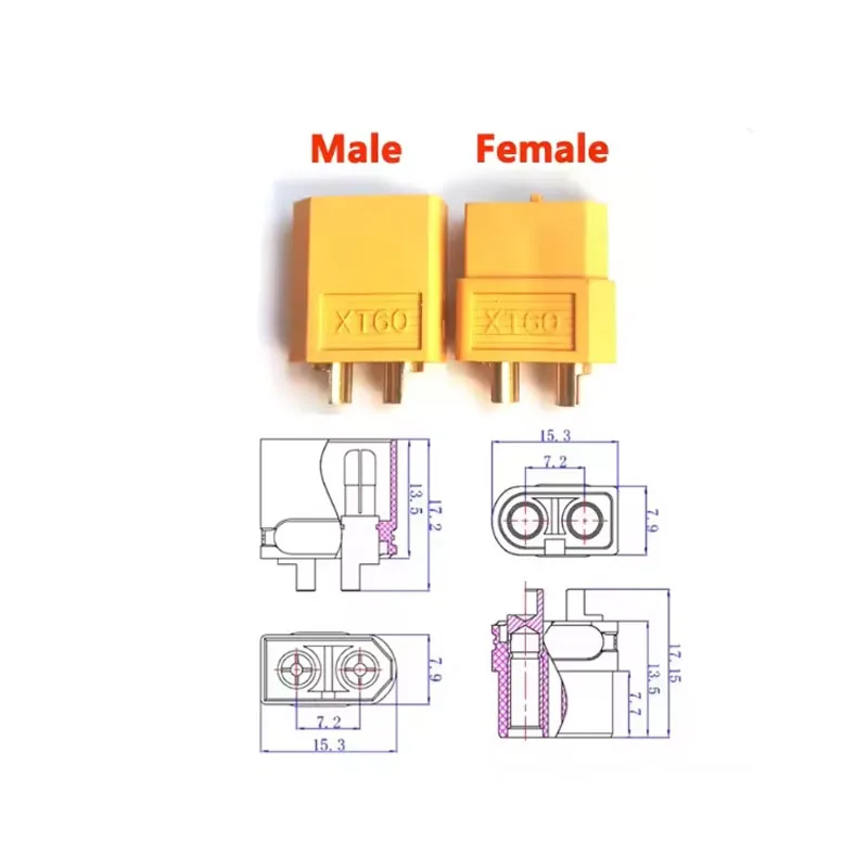 XT60 Plug Female Male Parallel Battery Connector with 14AWG Silicon Wire for RC Airplane Lipo Battery ESC FPV Drone Car Boat – Image 5