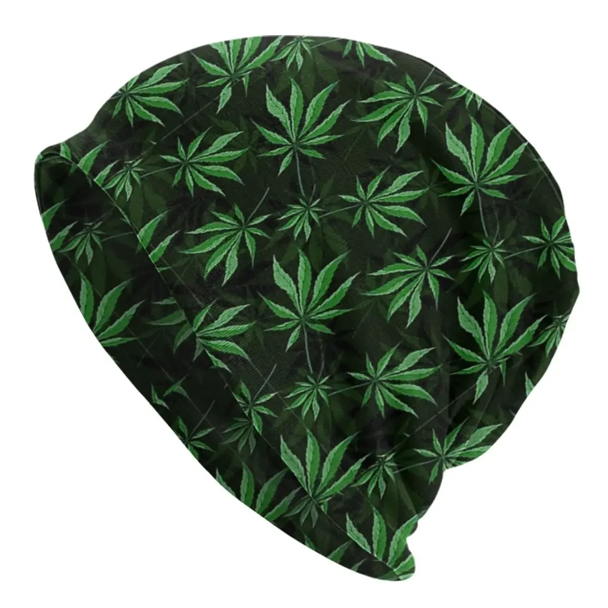 

Cannabis Leaf Warm Knitted Cap Fashion Bonnet Hat Autumn Winter Outdoor Beanies Hats for Men Women Adult
