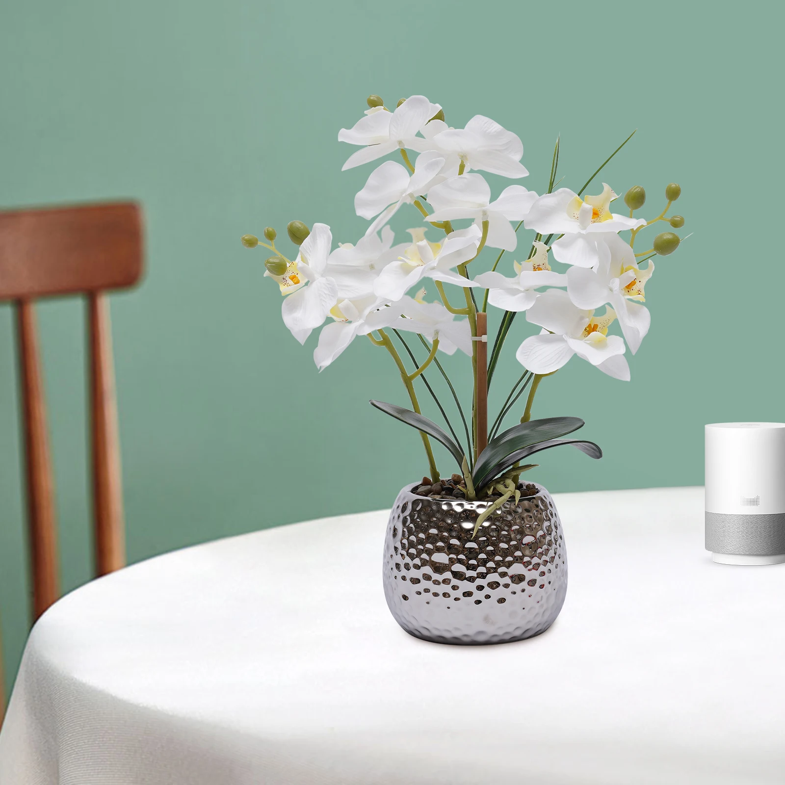 39 cm moderne künstliche Blumen-Orchideen-Schmetterlinge, künstliche Phalaenopsis-Pflanze, simulierter Phalaenopsis-Topf – Detail 10