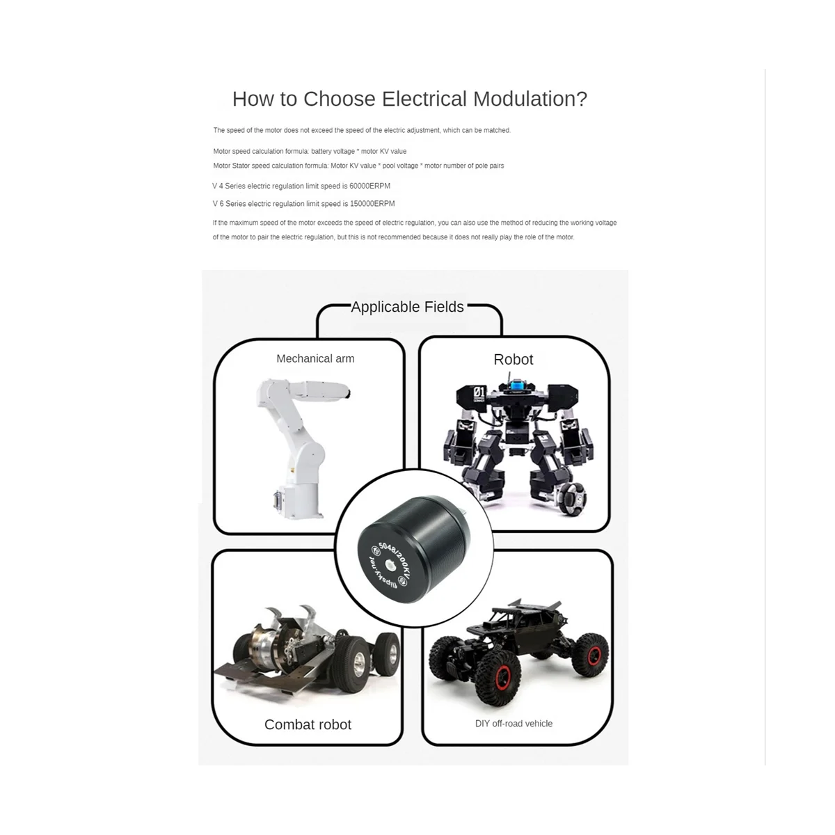 Flipsky Sensored Brushless DC Motor Battle Hardened 5048 200KV 1300W Motor for Electric Skateboard