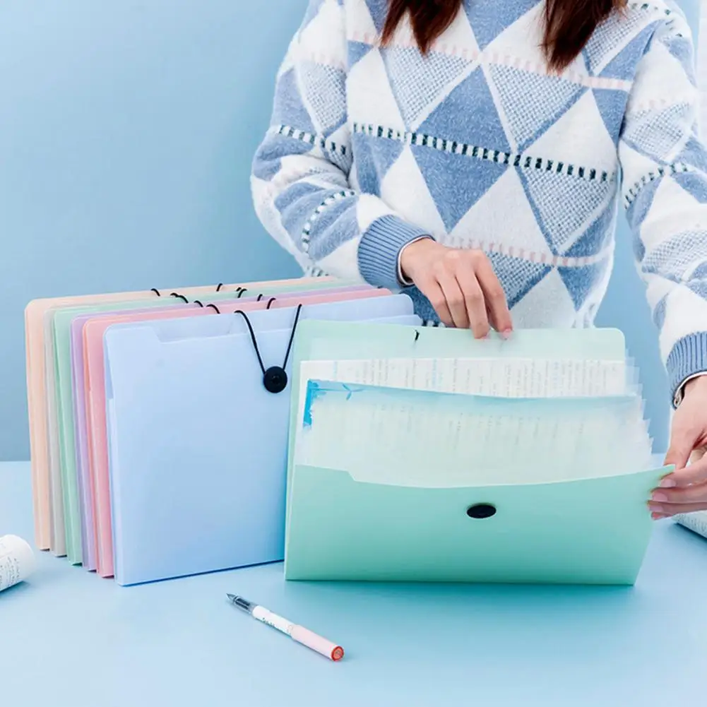 편리한 파일 정리함 여러 페이지 오르간 폴더, 방수 시험지 보관 A4 학교 문구 정리함 거치대