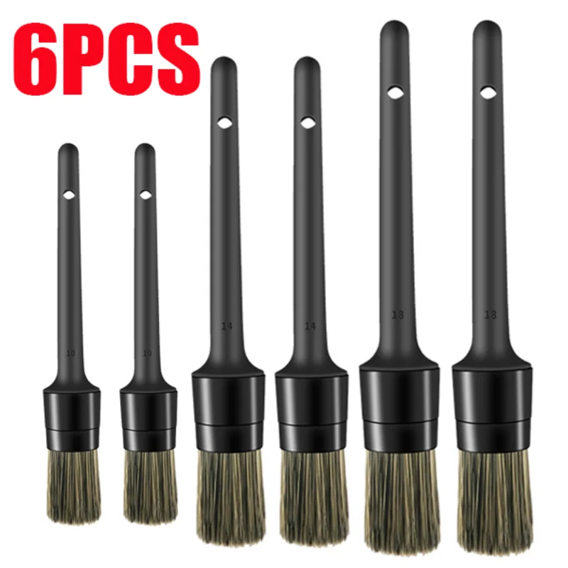 

6/3PCS Car Detailing Brush Super Soft Dash Outlet Duster Brush Auto Interior Detail Brush with Synthetic Bristles Accessories