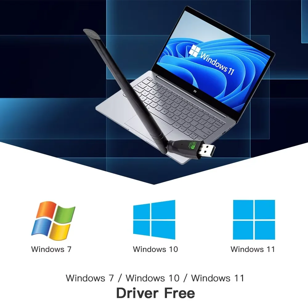 WIFI 6 USB 어댑터 AX286 네트워크 카드 동글 2.4GHz 802.11AX 안테나 신호 수신 노트북용 Windows 10 11