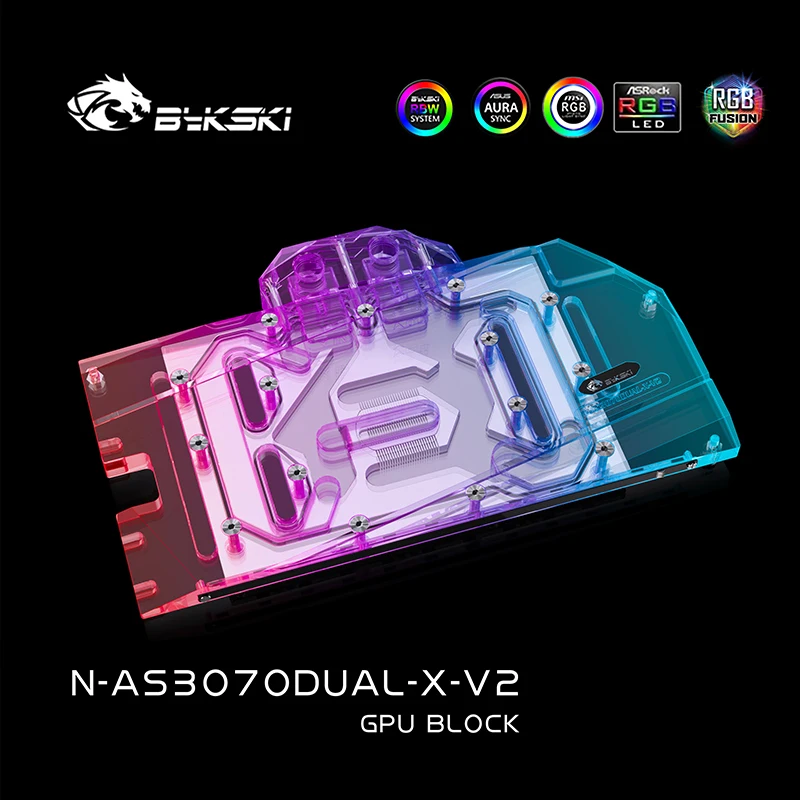 Bykski 3070 3060ti Gpu Bloco para Asus Rtx3070 3060ti Dupla 3060 3060ti Jogos Rog Strix Rtx3060 Jogos Asus ko Rtx3070 Jogos Fluid DIY Cooling - Imagem 6