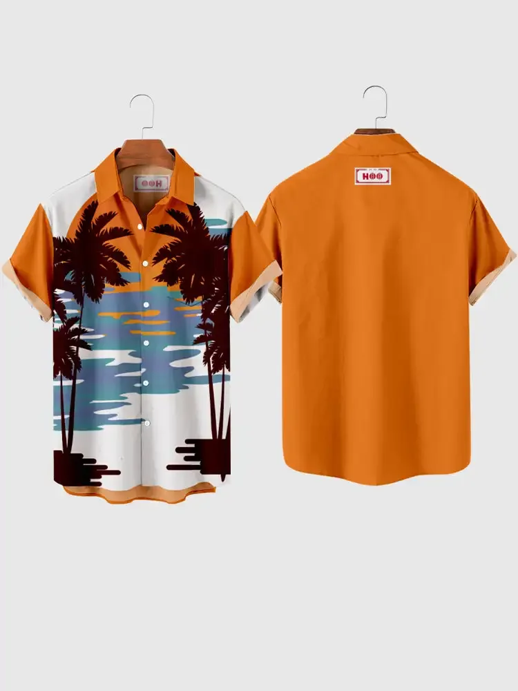 Hawaiian Style Men's Casual Short Sleeve Shirt 3D Printed Comfortable Lapel Open Cardigan Men's Tops Plus Size Shirt