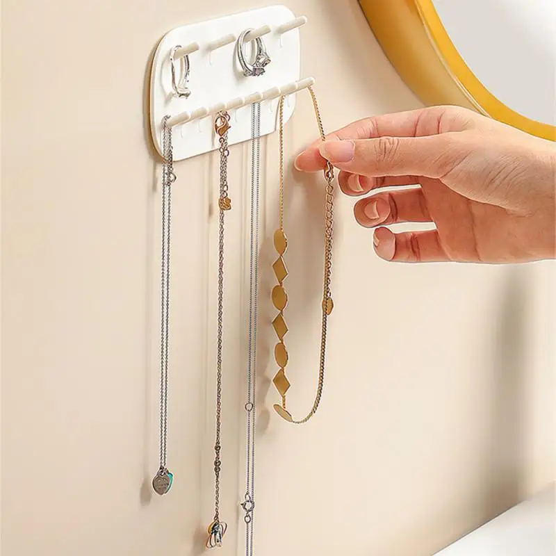 

Multifunctional Shelving Maximum Load 2kg Stratified Durable Load-bearing Minimalist Jewelry Hook No-punch Hook Viscous White