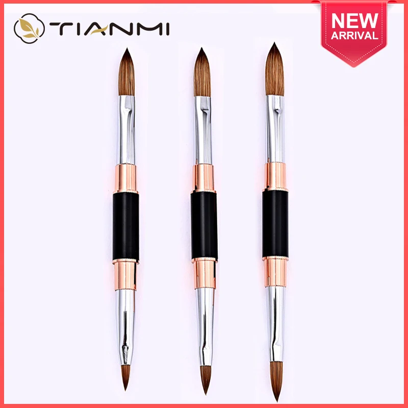 TIANMI Double Head Kolinsky Sable Nail Art Brushes Salon Carving