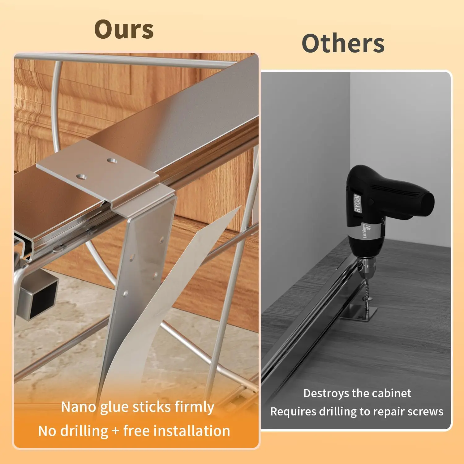 Pull Out Trash Can Under Cabinet with Soft Close Rail,Under Sink Trash Can Roll Out Organizer,Chrome Adjustable Under Cabinet