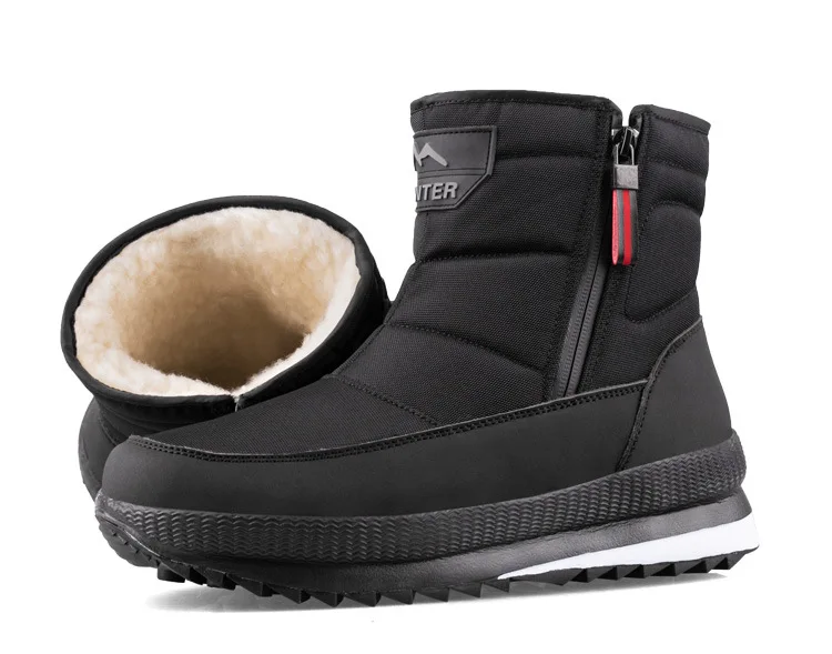 Men's Snow Boots Wool Plush Warm Men Casual Cotton Boots 2023 New Winter Boots Waterproof Male Shoes Adult Ankle Boots Non-slip