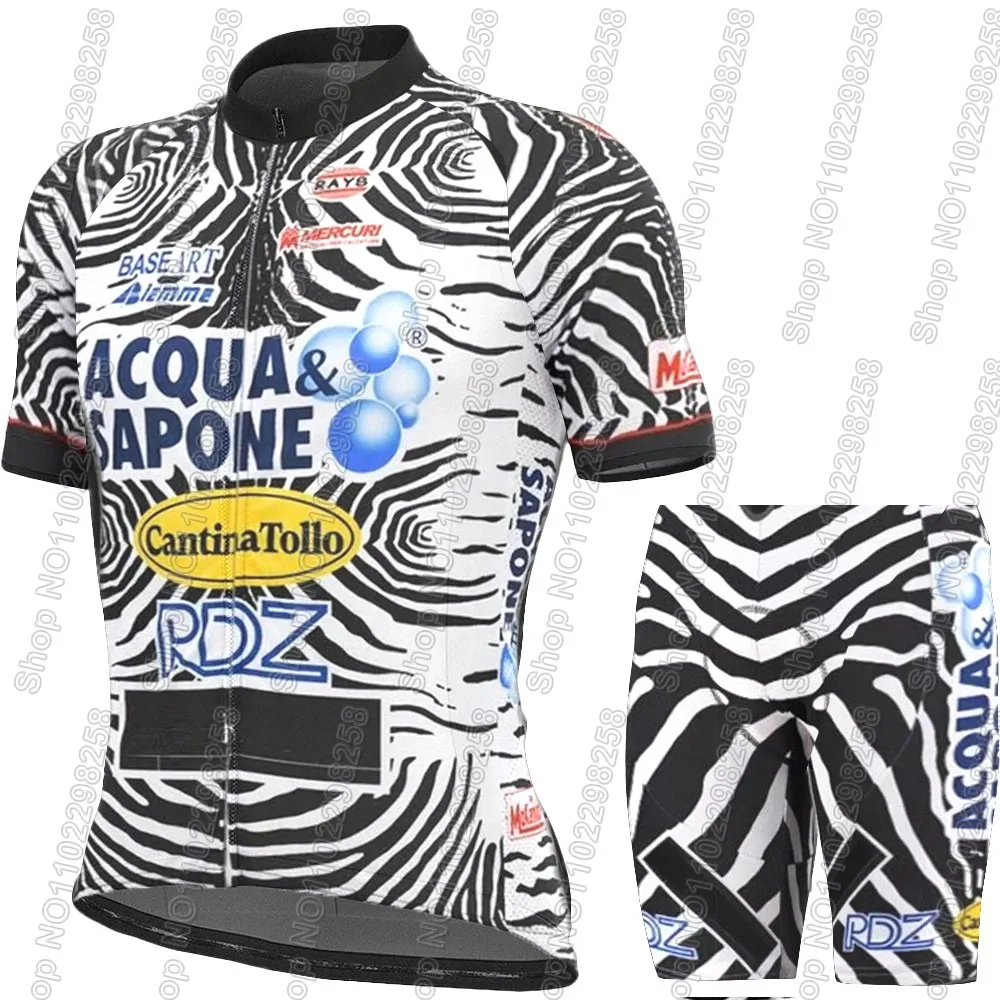2025 Acqua Sapone Zebra Team Cycling Jersey Set Retro Italy