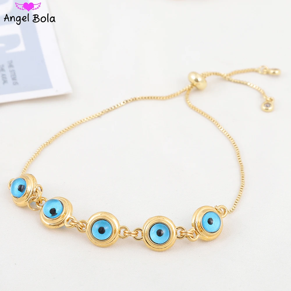Fashion18KGoldPlatedEvilEyeInfinityChainBraceletsCanBe