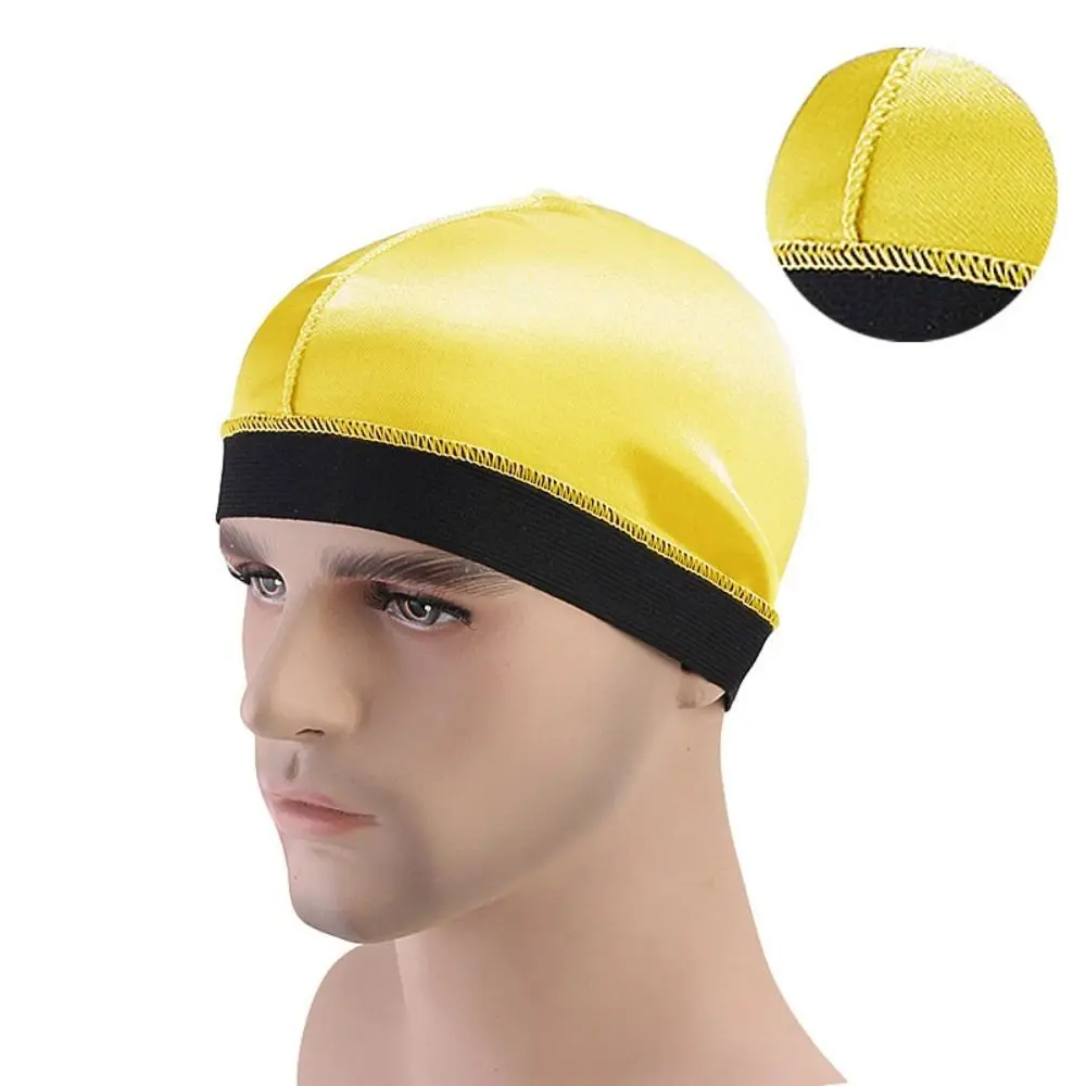 Men Pure Color Caps Durag Hats Bonnet Elastic Breathable Wave Caps Polyester Multicolor Durag Cap Men Outdoor Wave Caps 2