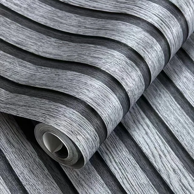 สติ๊กเกอร์ติดผนังลายไม้ 45 ซม. กันน้ำ ติดเองได้ วัสดุ PVC สำหรับตกแต่งผนัง พื้นหลัง โต๊ะ และตู้ 1