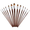 13pcs Artist Filbert Paint Brushes Set Wood Long Handle Soft Anti-Shedding Nylon Hair for Acrylic Oil Watercolor Gouache Paint 4