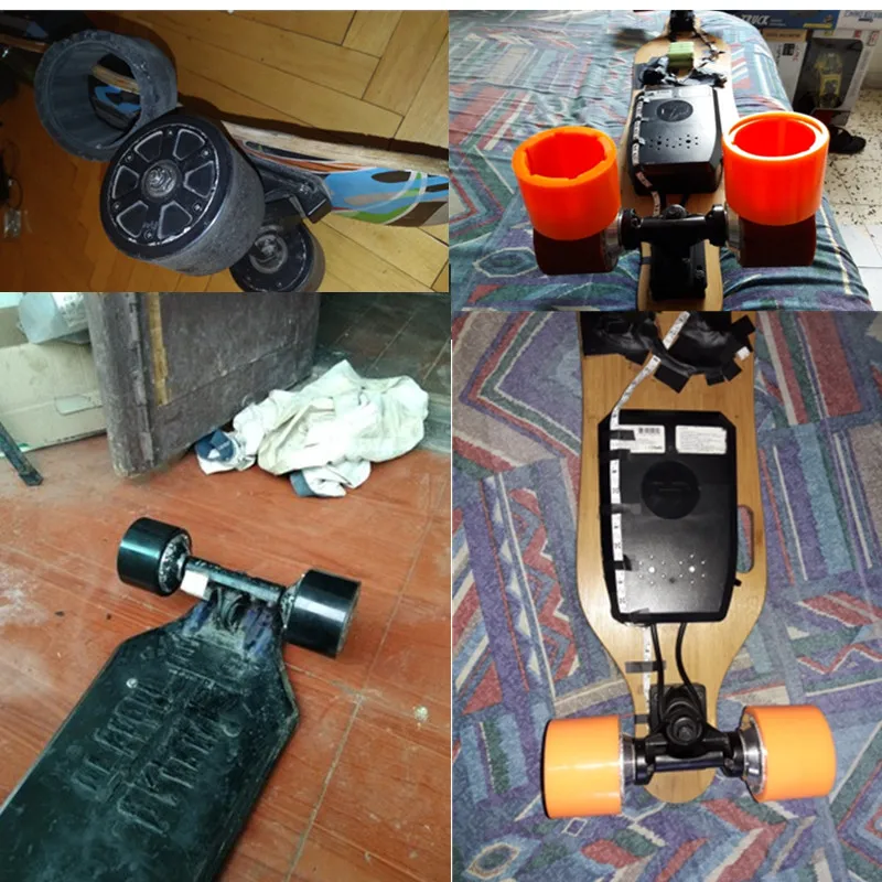オレンジ色の70mm 90mm電動スケートボード,ホイールハブ