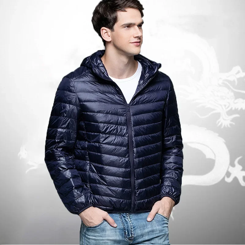 Duck Down Jacket Men Hooded Short Loose Oversized Hoody Ultra Light White Duck Down Jackets Warm Outwear Hoodies