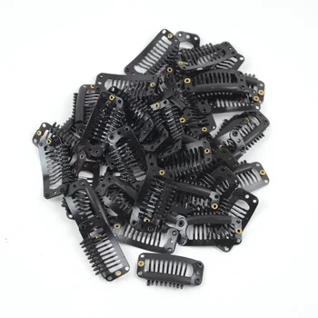 10-100 Pezzi Fermagli per Capelli 32mm Clip per Estensioni dei Capelli Clip a Scatto per Donne Clip per Pettine per Parrucca in Metallo per Estensioni dei Capelli