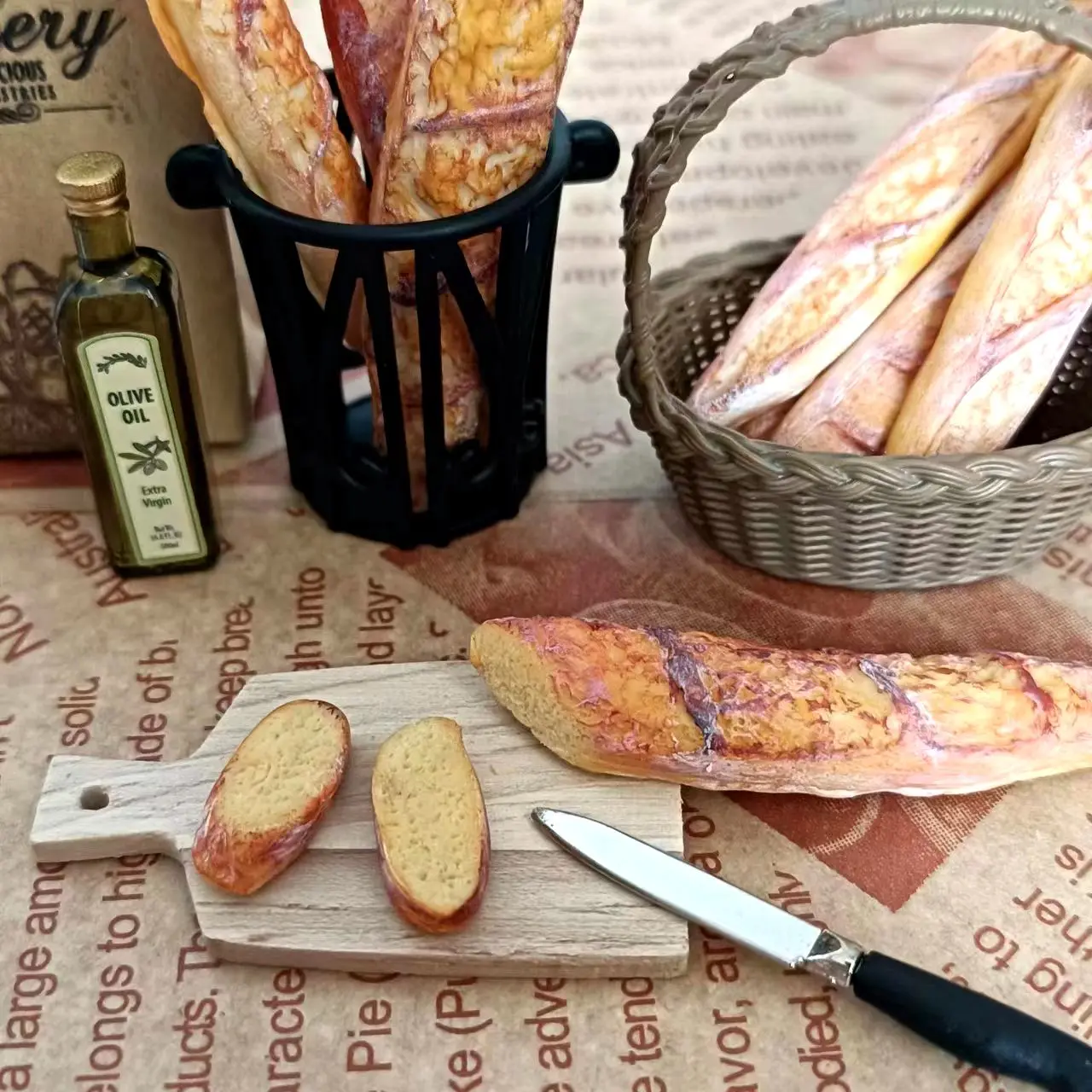 NEW Handmade 1/6 Scale Dollhouse Miniature Baguette Simulation Toys Mini Clay Bread for Blyth OB11 BJD Kitchen Accessories 3