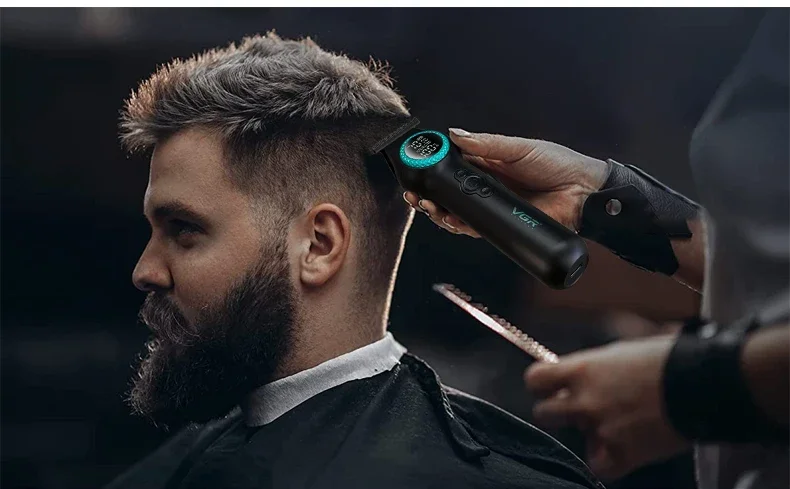 VGR Cordless Cutting hine Barber Electric 8000 RPM Hair Clipper Aparador de cabelo profissional para homens V-990_voghion.com