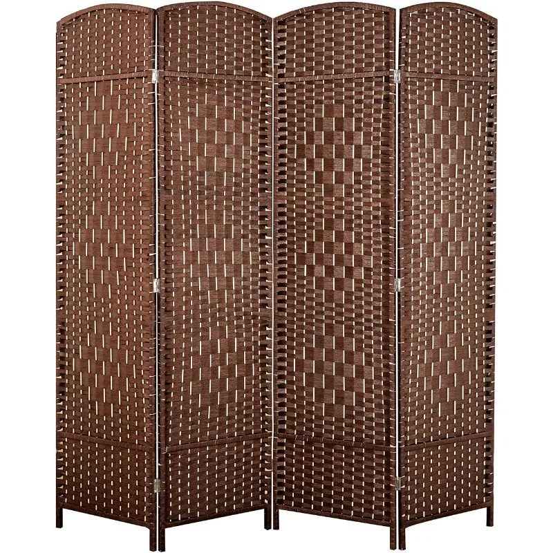 

Weave Fiber Room Divider, Natural Fiber Folding Privacy Screen with Stainless Steel Hinge