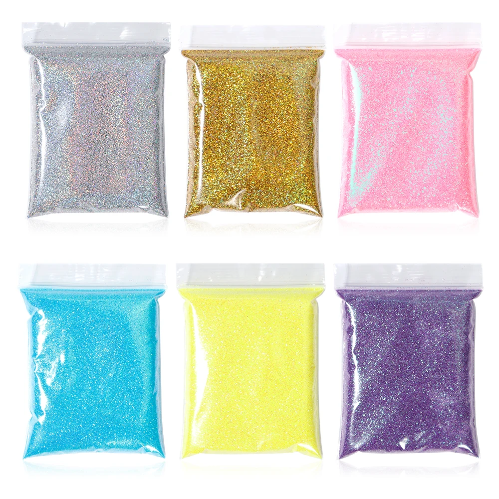Nail Powder Nail Glitter Nail Decoration 50g 0.2MM ( 1/128") 008inch Nail Glitter Holographic Colorful Fine Nail Art Glitter Dust Powder For Decoration Bulk