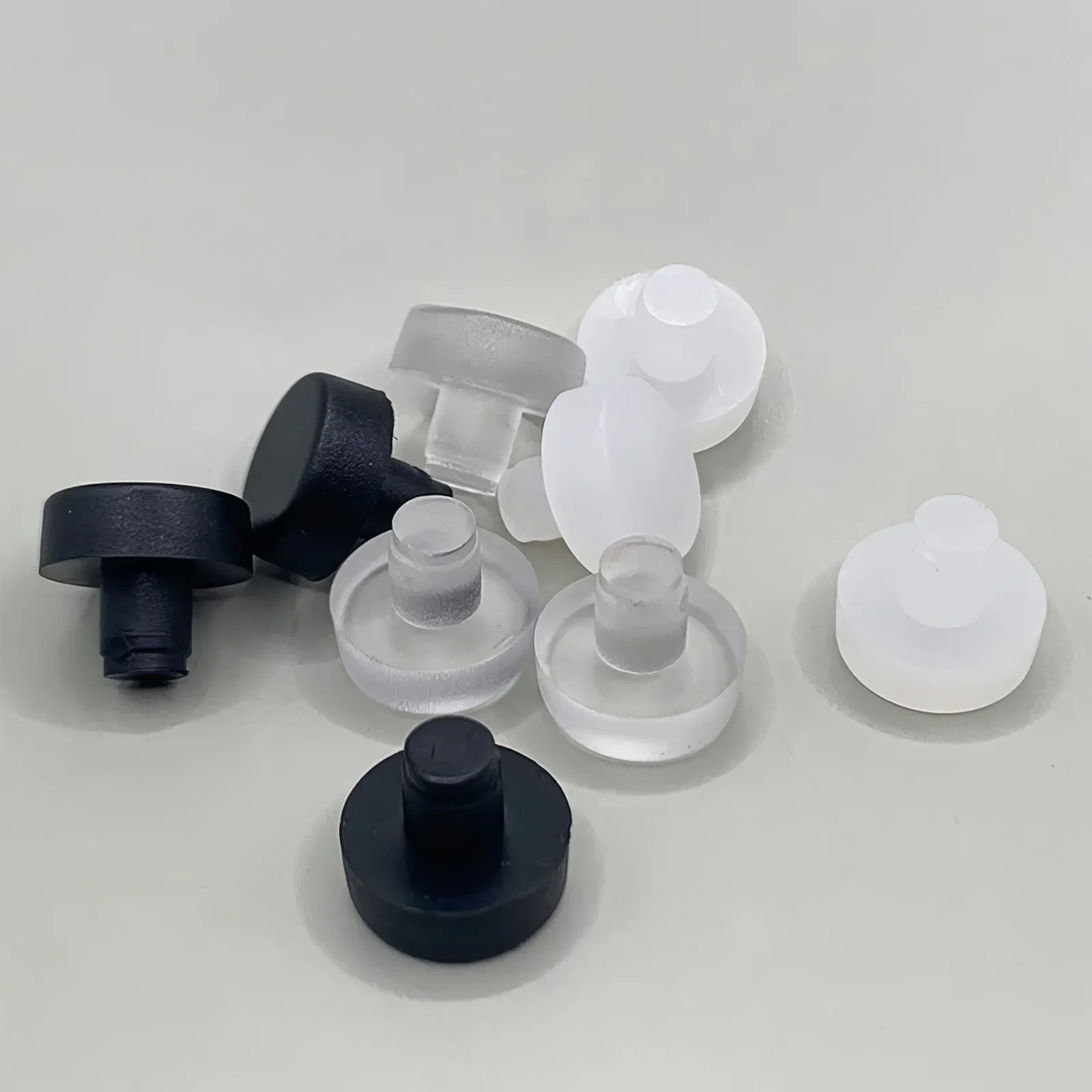 50Pcs M5 M6 Glass Top Table Furniture Embedded Bumper with Stem Rubber Screw Hole Plug Anti Slip Foot Pads Cabinet Door Grippers rubber caps silicone rubber caps table foot pad