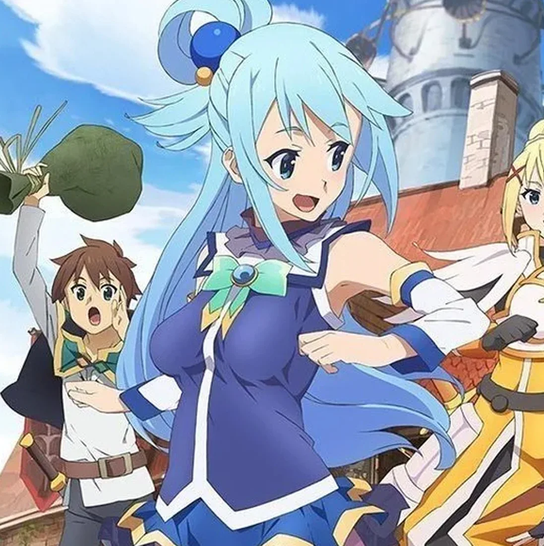 KonoSuba: Aqua | Blue Goddess Dress Cosplay Costume 23 KonoSuba Aqua Blue Goddess Dress Cosplay Costume