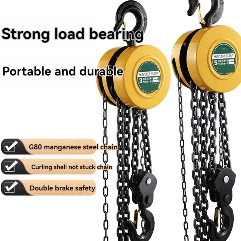 National standard hand chain hoist 2 tons 1 ton 3 tons 5t round manual hoist chain crane inverted manual chain hoist