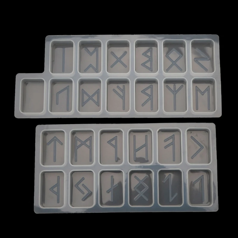 

MXME Futhark Rune Witchcraft Crystals Mold Handmade Craft Resin Mold