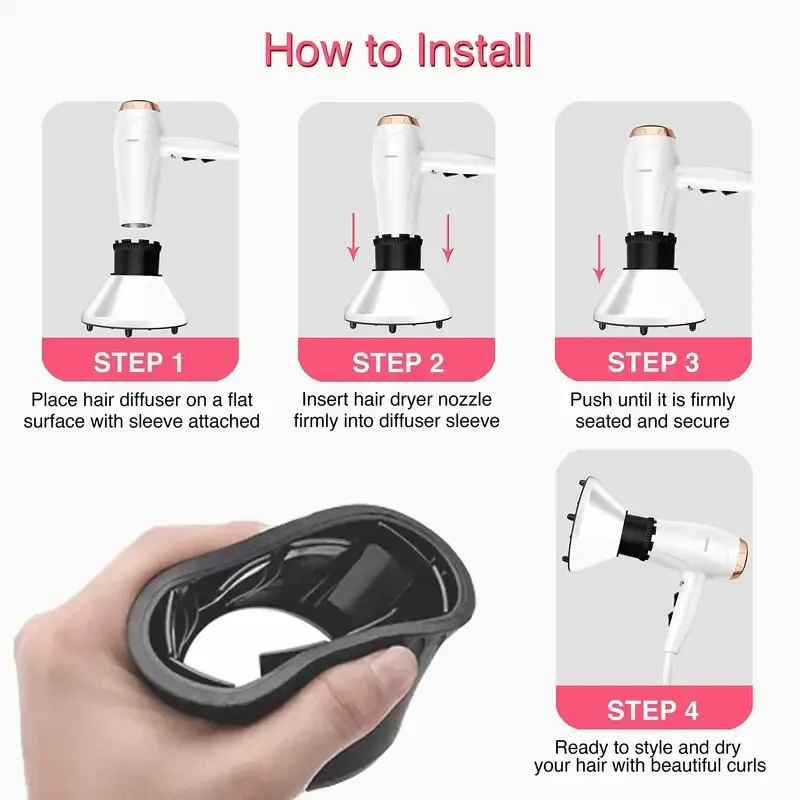 Hair Dryer Diffuser Universal Adjustable for Curls Blow Drying