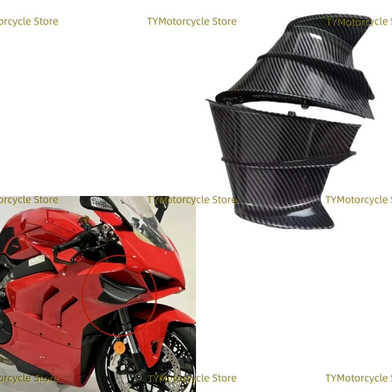 

Carbon fiber coating Motorcycle Winglet Aerodynamic Wing Kit Spoiler Fit For Ducati Panigale V4 V4S V4R 2018 2019 2020 2021