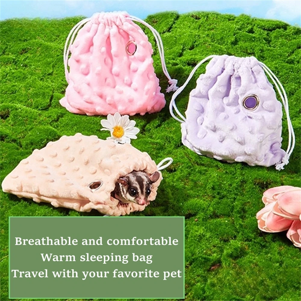 Pet Flying Squirrel Outing Bag Bundle Breathable Pockets Anti-Lost Outer Belt Sleeping Bags Warm Supplies Hamster Accessories