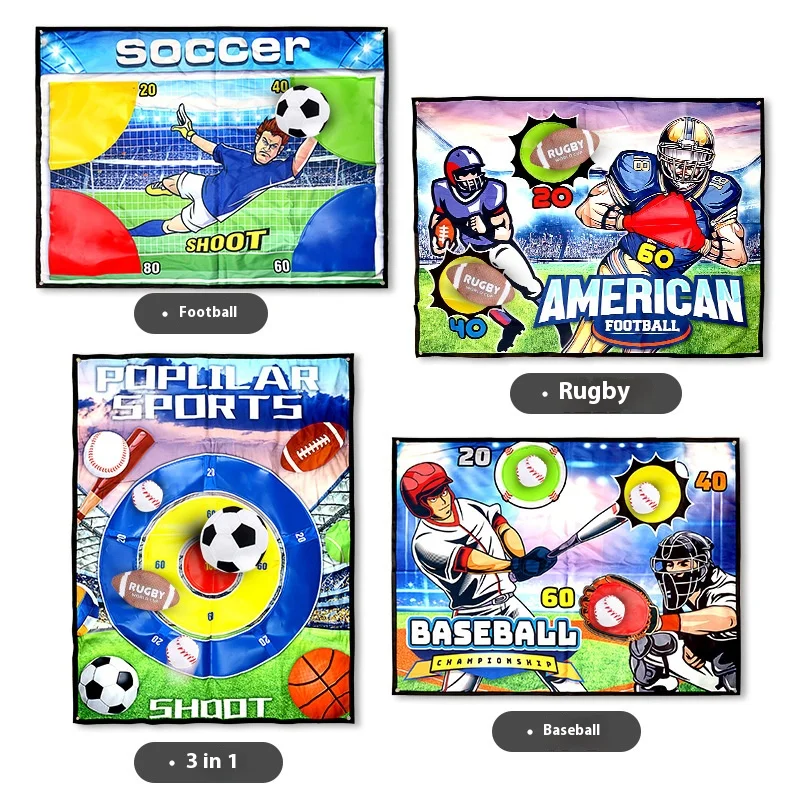 Indoor Casual Floor Games Rugby Baseball Football Sticky Ball Set Suspensibility Party Games Multiplayer Interactive Floor Toys 5
