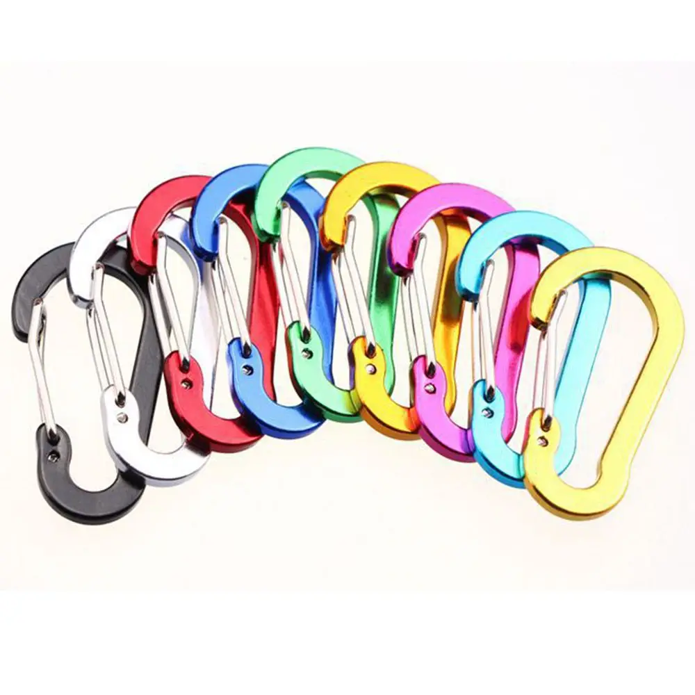 

5pcs Camping Climbing Aluminum Alloy Carabiner Snap Clip Fishing Hook Lock Buckle Keychain