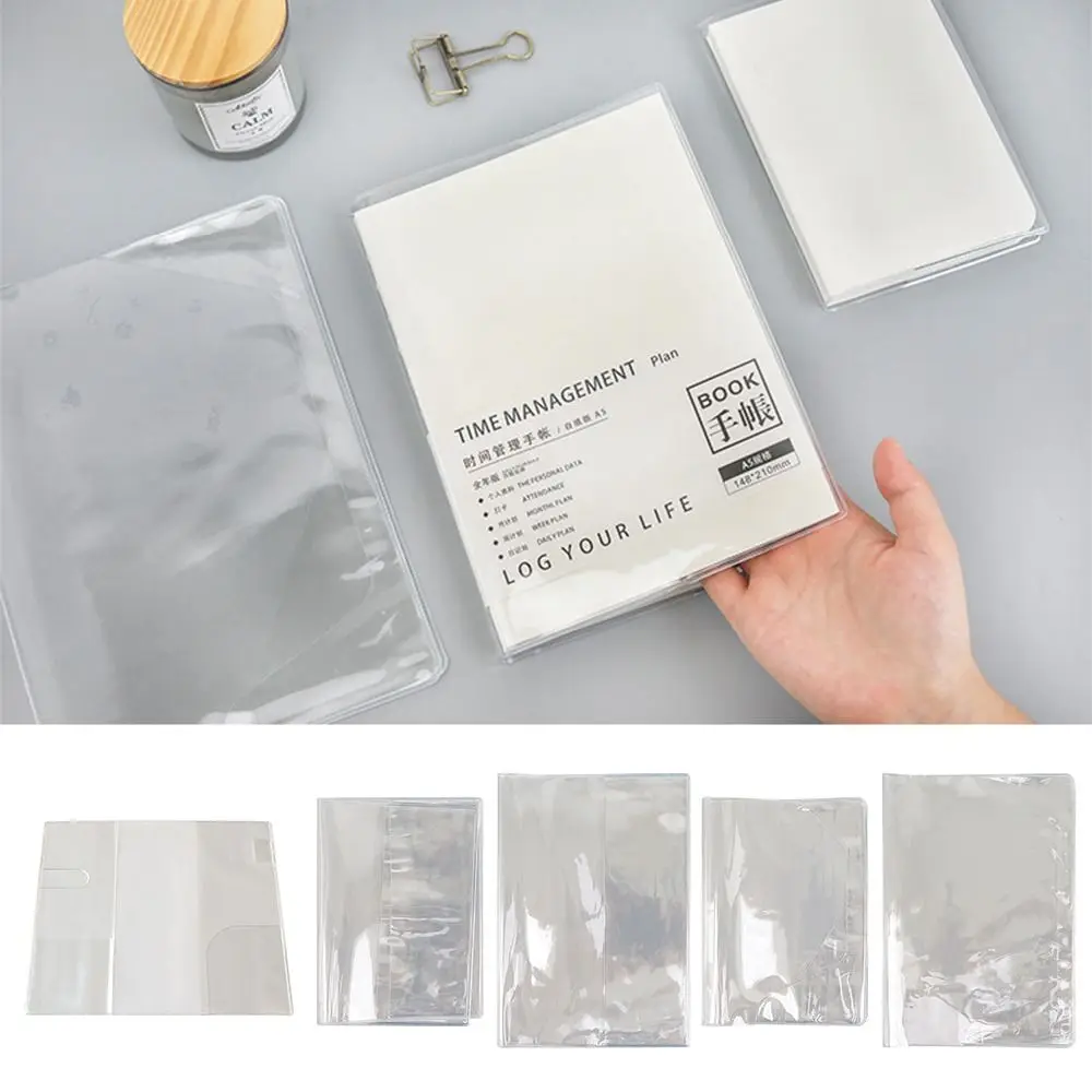 Durable A5/A6 Notebook Protective Sleeve PVC Waterproof Book Cover Transparent Scrapbooking Cover Diary