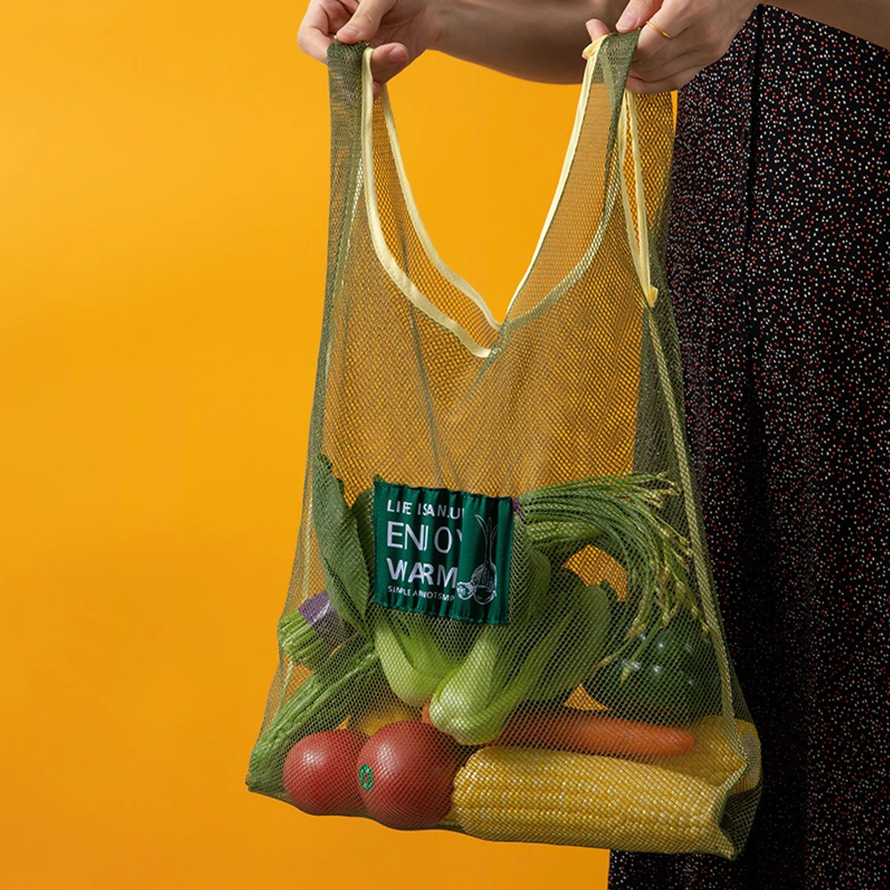 

Mesh Vegetable Bags Net Shopping Hanging Bag Reusable Fruit Tote Grocery Hollow Storage Handbag Kitchen Portable Organizer