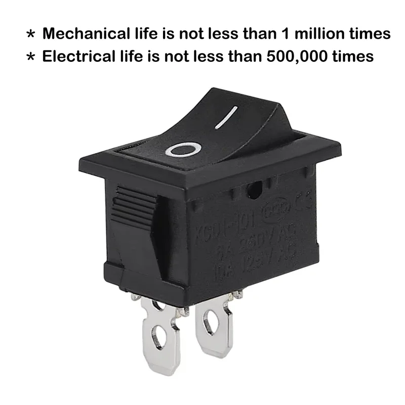 10pcs Snap-in Boat Rocker Switch Toggle Power SPST ON-OFF 2 Pin AC 250V 6A 125V 10A 2 Pin Position Snap Switch Car Auto Boat