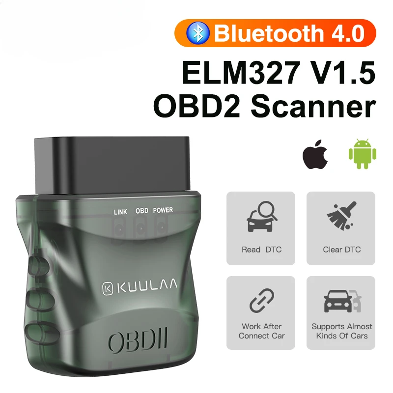 

OBD2 Scanner Bluetooth 4.0 ELM327 V1.5 OBD 2 Car Diagnostic Tool for IOS Android PC ELM 327 Scanner OBDII Reader