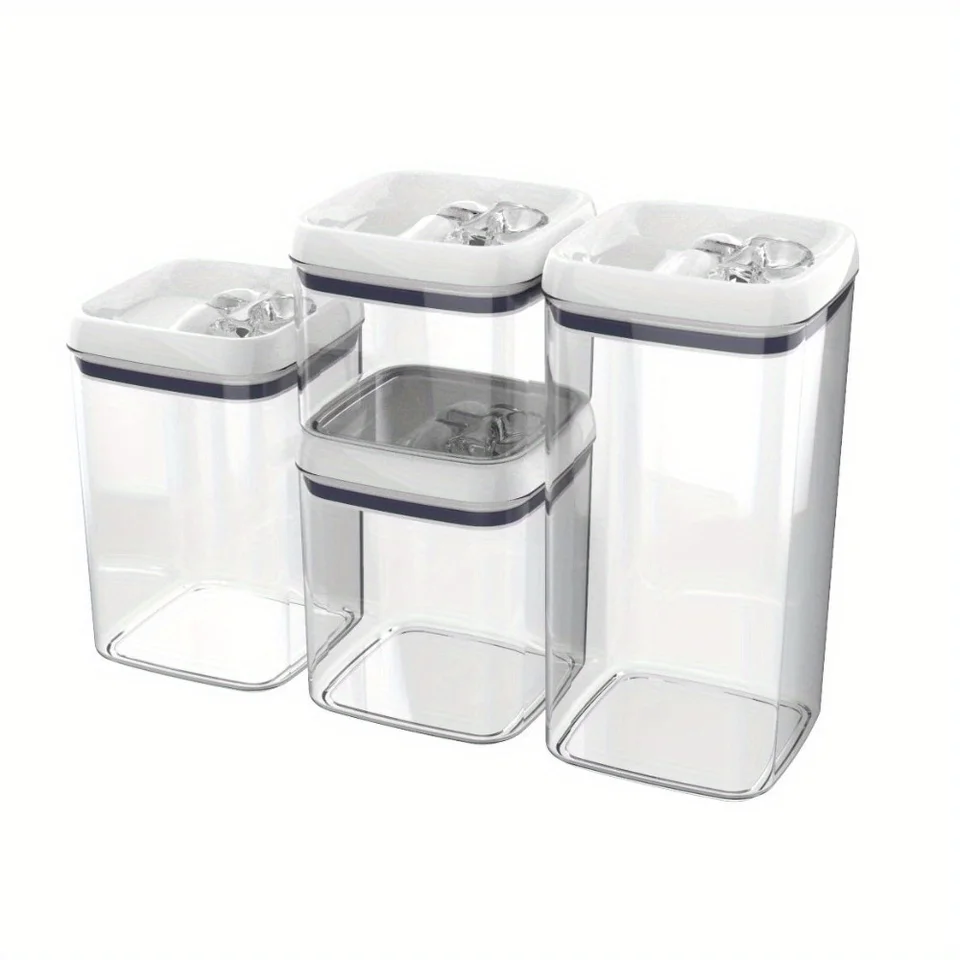 4 Pack Square Food Storage Container Set