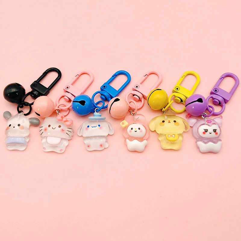 

Sanrio аниме Pochaccos Cinnamorolls прозрачный тонкий мигающий брелок мультфильм курамис мелодис сумка Подвеска милые аксессуары подарок