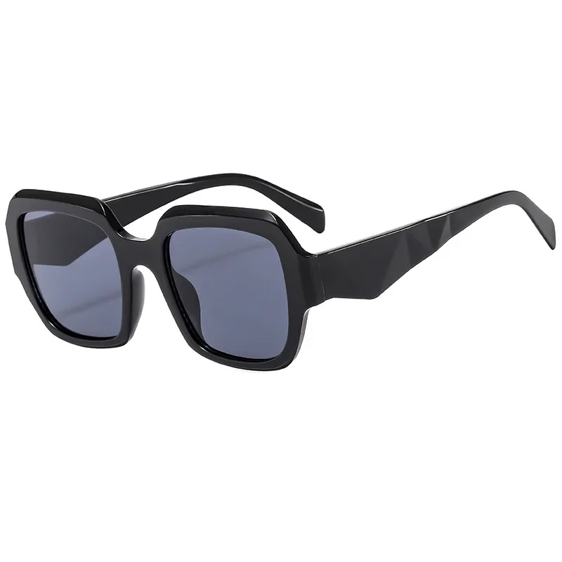 

Солнцезащитные очки с треугольными дужками для мужчин и женщин, ретро модные квадратные солнечные очки с большой оправой, для улицы