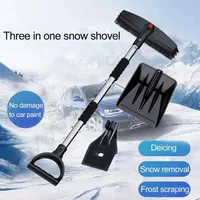 3 In 1 Snow Shovel Snow Remover Shovel Retractable Snow Brush Winter Detachable Car Snow Shovel Set For Car Truck Camping 1
