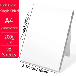 Premium Glossy Photo Paper - Quick Dry, High-Quality Finish (Various Sizes) (A4 20sheets)