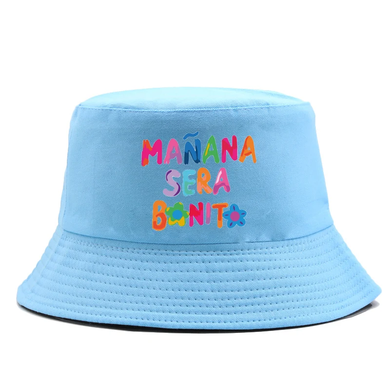 Sombrero de pescador con estampado de Manana, gorra de pescador con estampado de Karol G, transpirable, para pareja con visera, Reversible, Bob Panamá, novedad