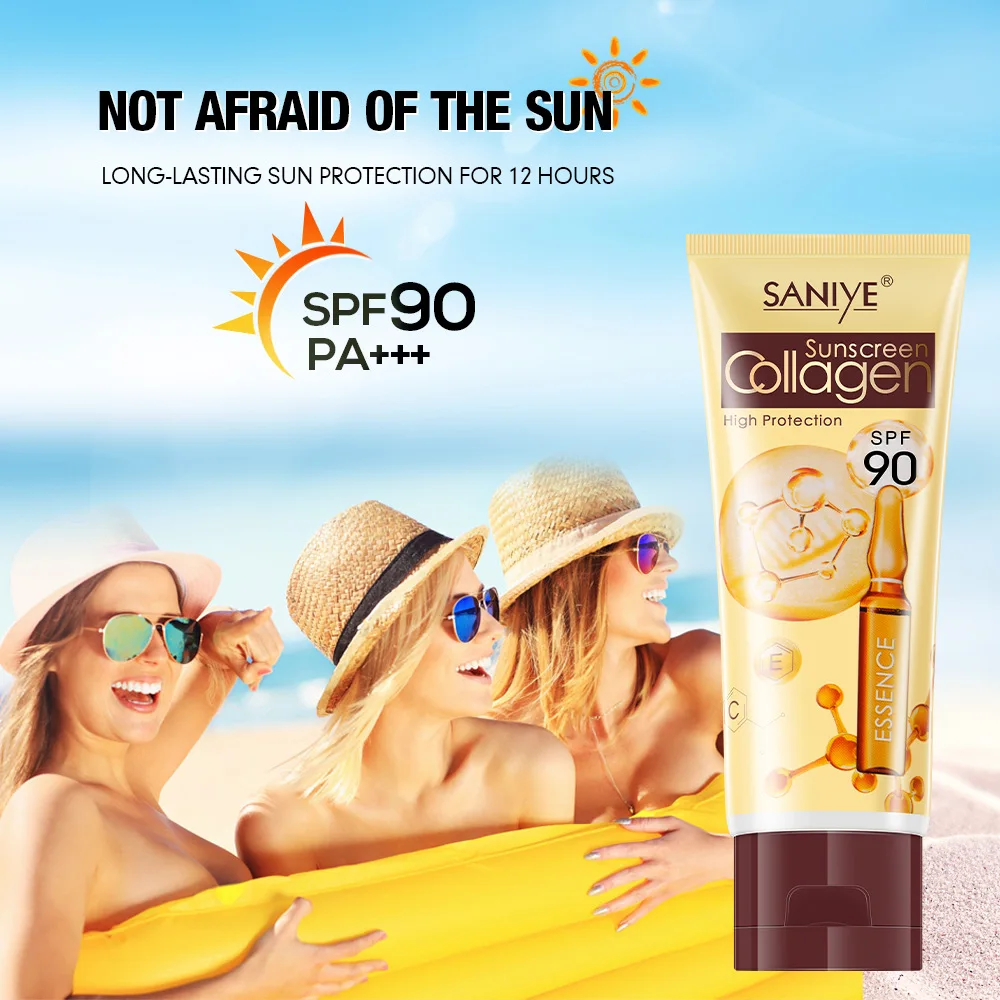 Spf 90 Pa+++ Sunscreen Facial Sunscreen Cream Face Protector Solar Universal Moisturizing Waterproof Solar Blocker Skin Care