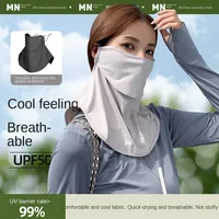 Solid Color Ice Silk Mask Summer Face Scarves UV Protection Neck Wrap Cover Face Shield Sun Proof Bib Personalized  Windproof 2