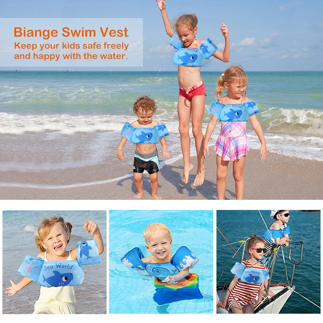 Baby Float Cartoon Arm Sleeve Life Jacket Swimsuit Foam Safety Swimming Training Floating Pool Float Swimming Ring Puddle Jumper 6