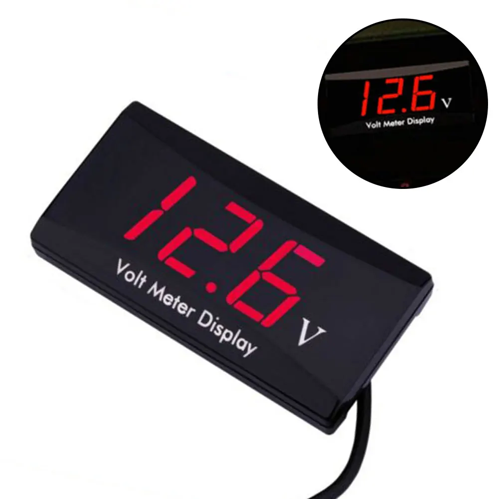 

DC 12V Digital Car Voltmeter Automotive Voltage Meter Red Motorcycle Vehicle LED Display Voltage Tester